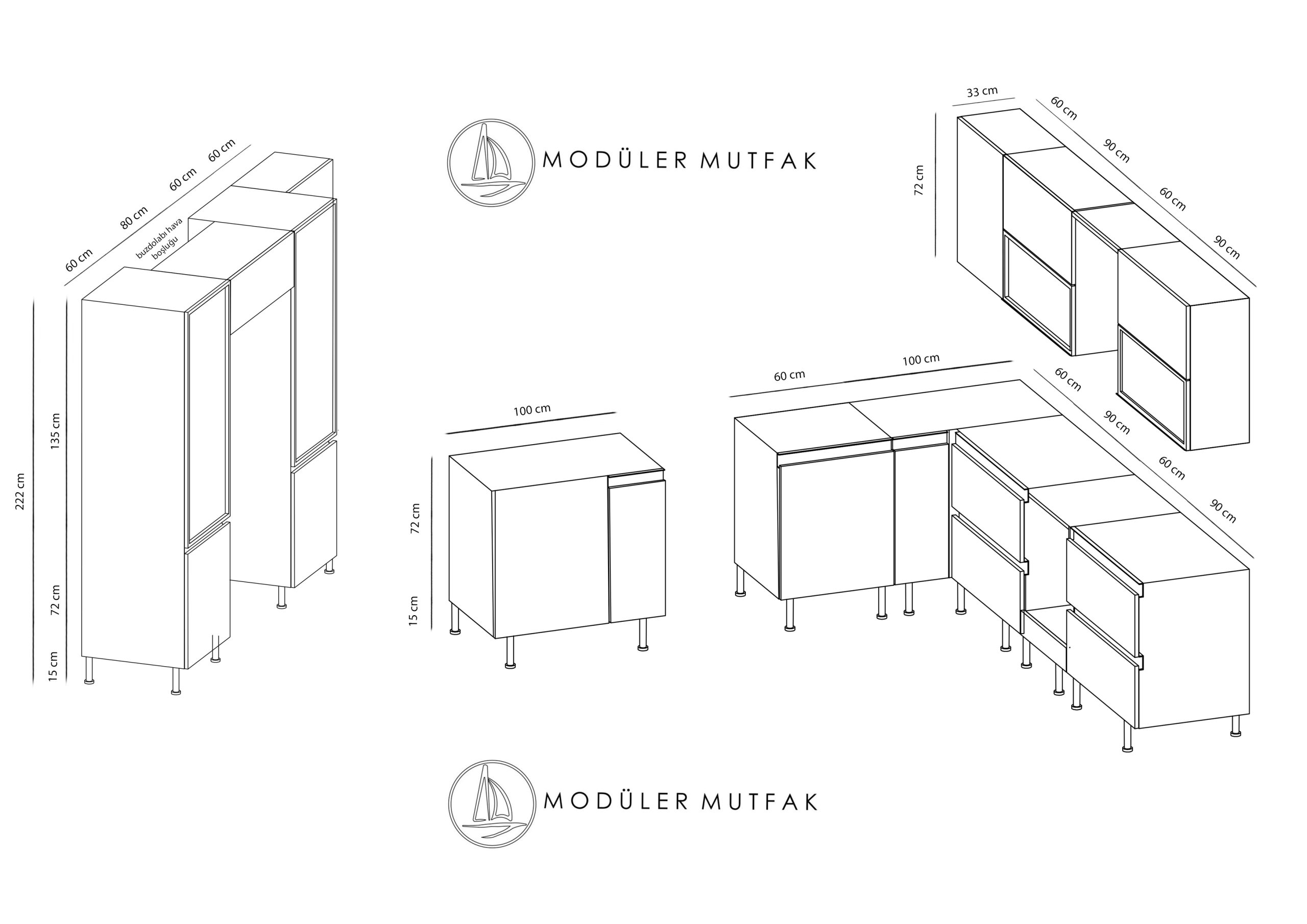 U Formlu Hazır Mutfak Dolabı- Model052 - Görsel 14