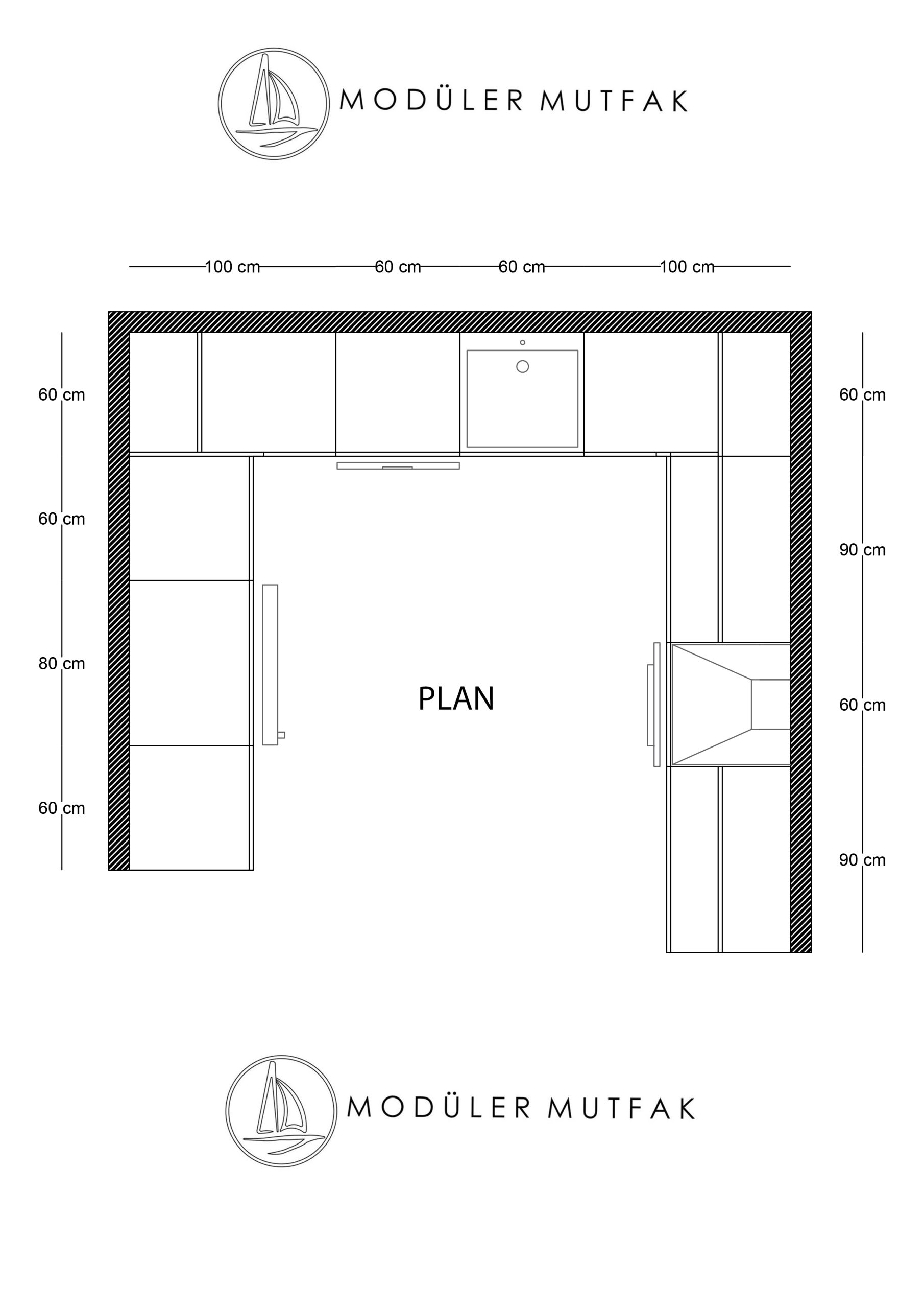 U Formlu Hazır Mutfak Dolabı- Model052 - Görsel 13