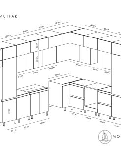 L Tipi Hazır Mutfak Dolabı- 430x300 Model 055 - Görsel 15